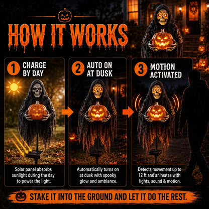 🎃💀 Soul Collector™ Pumpkin Reaper – A Glowing Halloween Yard Showstopper