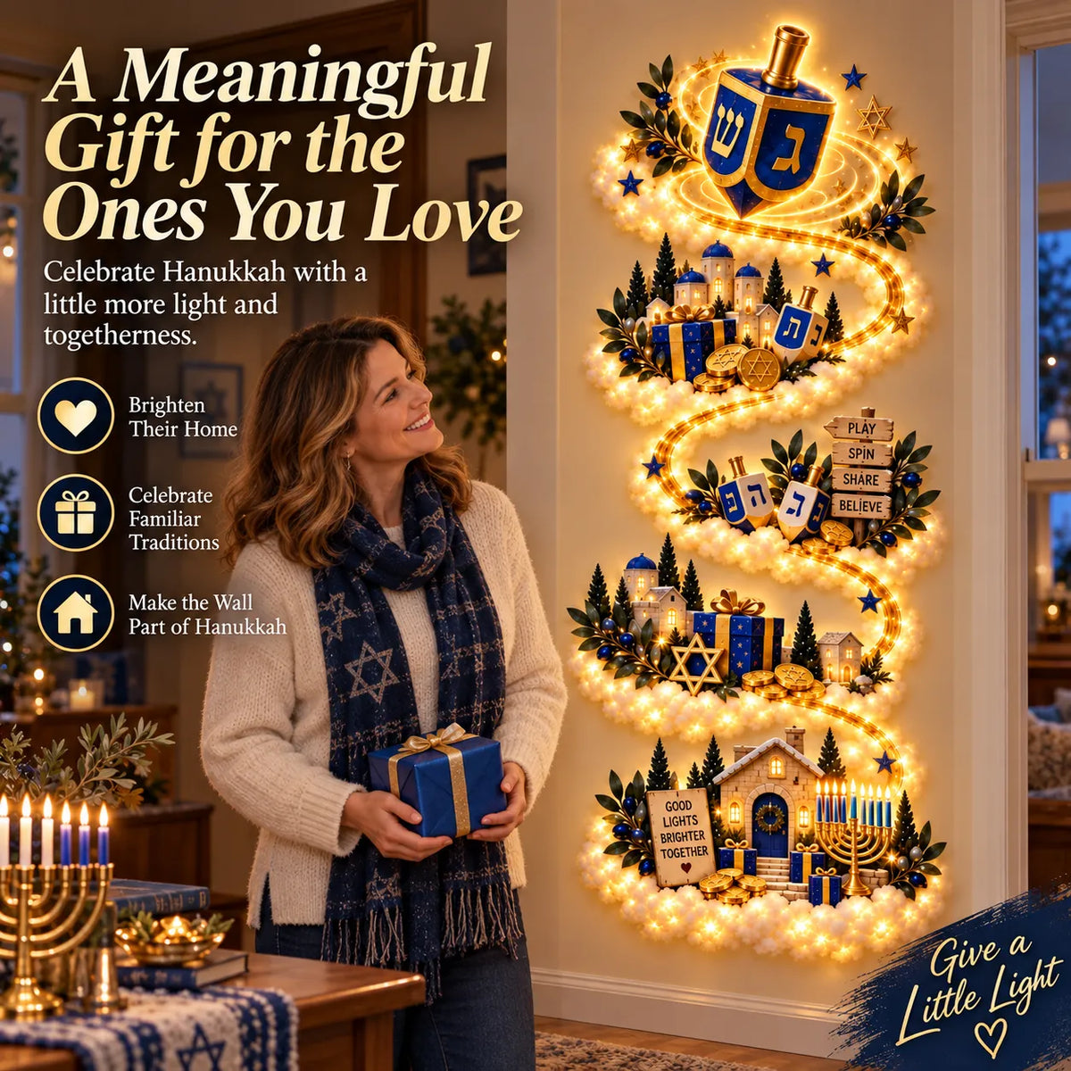 🕎 Eight Nights Aglow | Hanukkah Wall Light Collection ✨