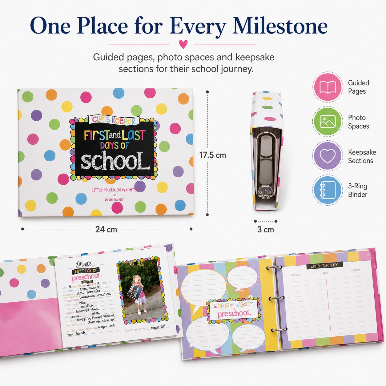 ❤️ School Years Memory Keepsake Binder | First & Last Day Photo Album 📚