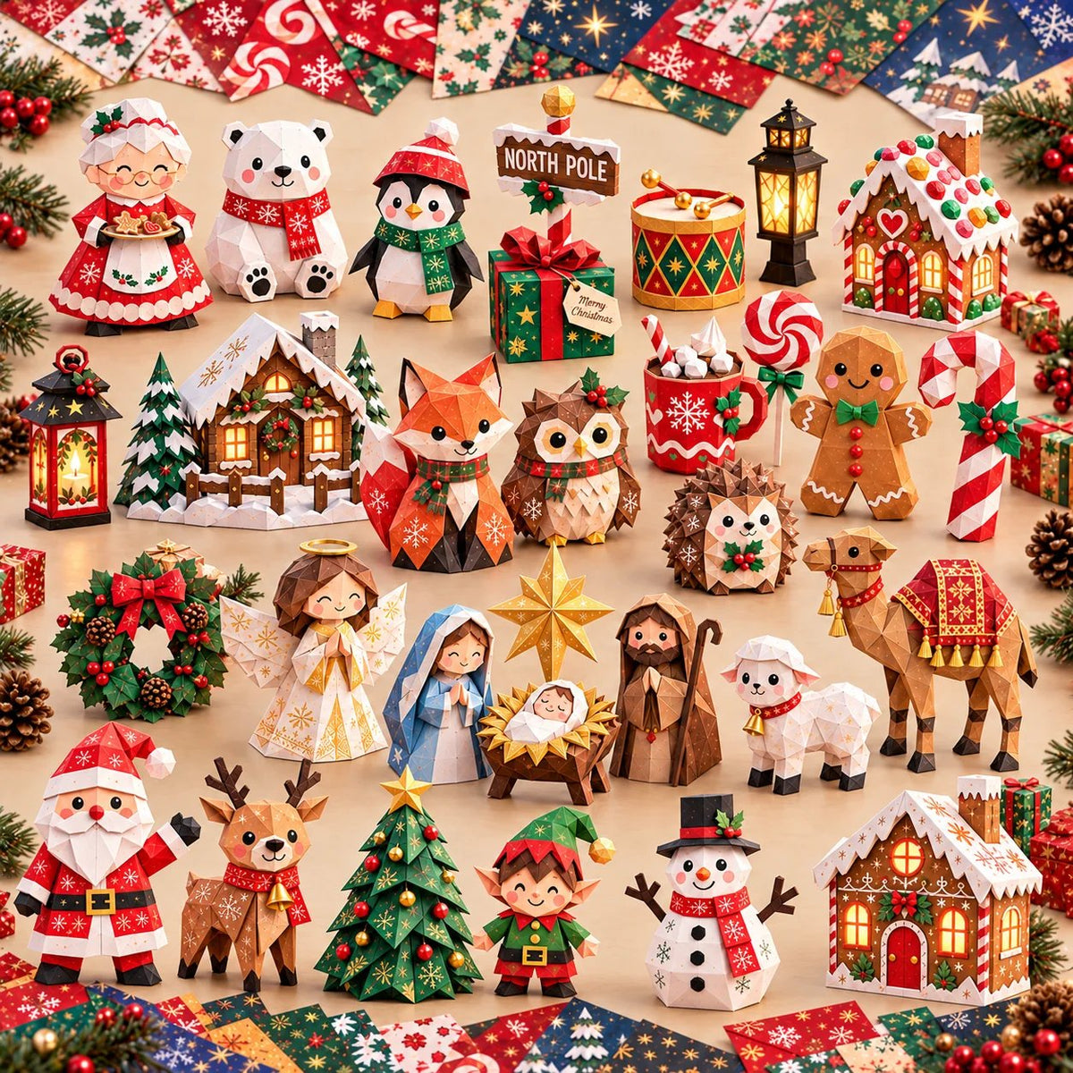 🧘 Relaxing & Beginner Friendly | 3D DIY Paper Christmas Craft 🎄 Step by Step Guide Included