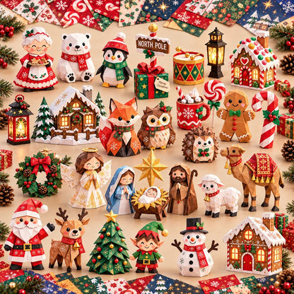 🧘 Relaxing & Beginner Friendly | 3D DIY Paper Christmas Craft 🎄 Step by Step Guide Included