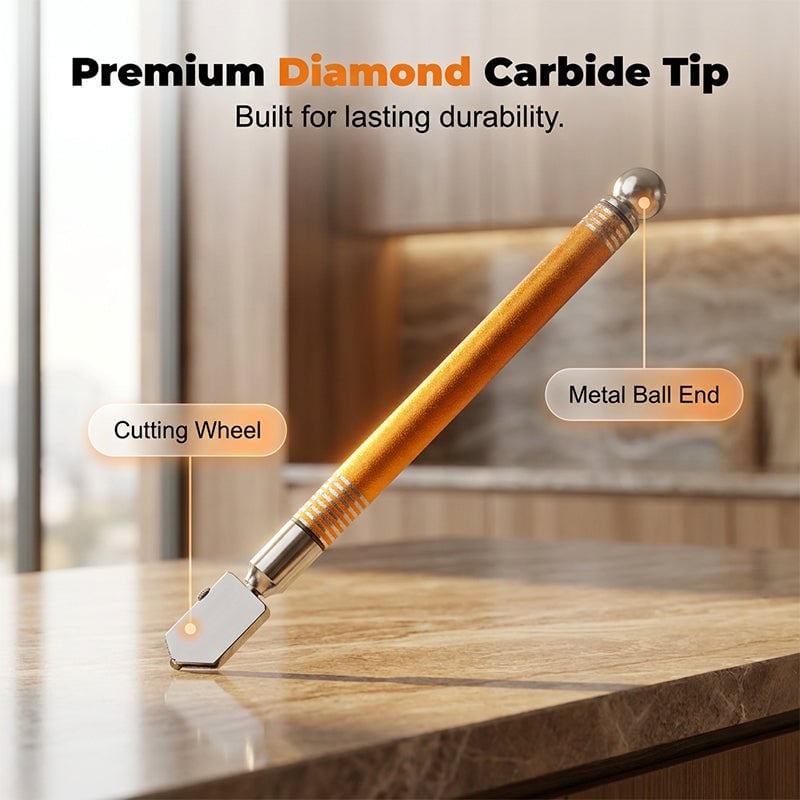 Diamond Head Glass Cutter – Precision Tool for Smooth 3-15mm Glass Cutting