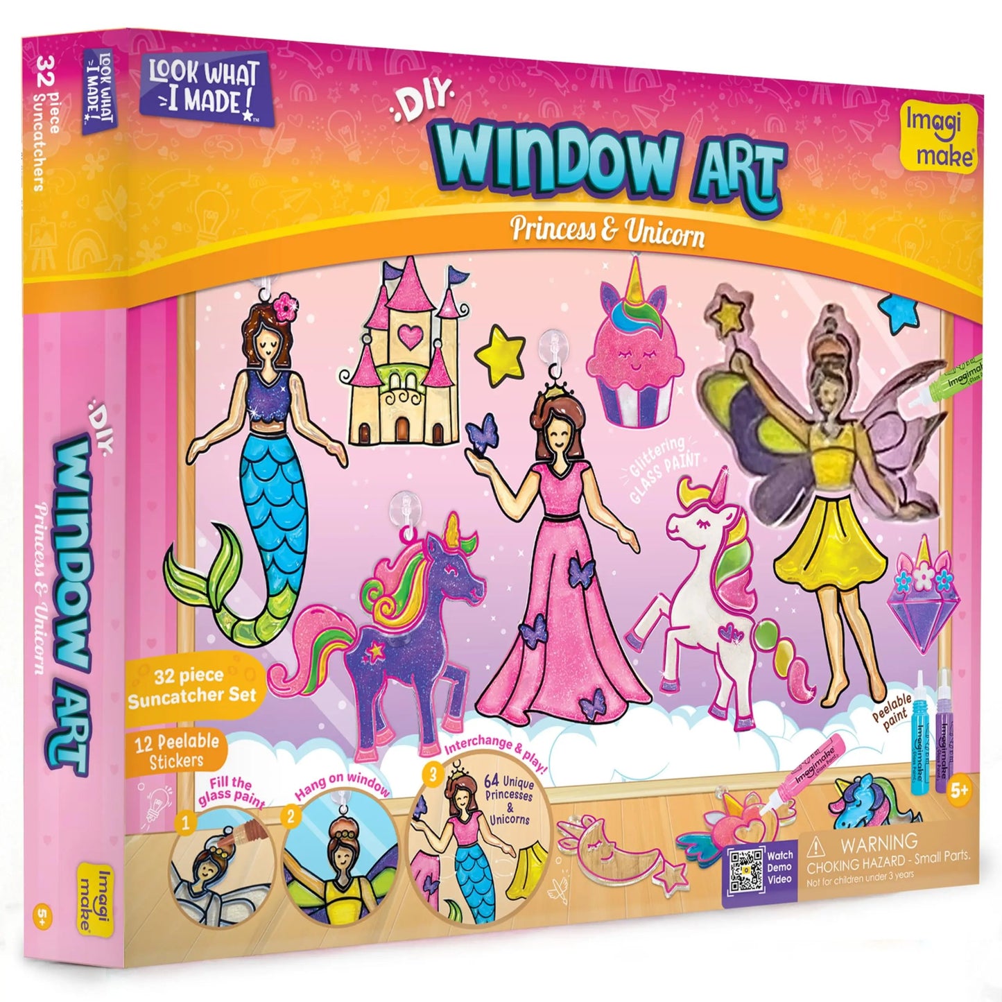 👸🦄 Princess & Unicorn Stained Glass DIY Kit – Create Magical Window Suncatcher Art