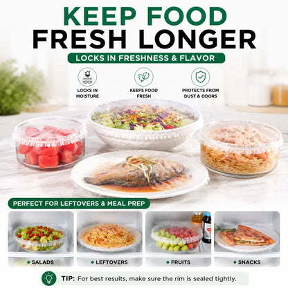 🥗 🥗 100PCS Ultra Stretch Food Covers | Keep Every Meal Fresh Longer🥡