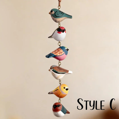 🐦 Hand Painted Wooden Bird Hanging Ornament🌿Rustic Farmhouse Garden Decor