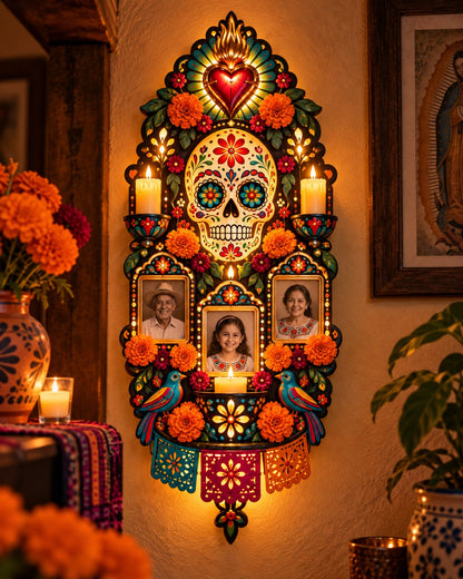 🕯️💀 Día de los Muertos Memorial Wall Light – Forever in Our Hearts, Always in the Glow ❤️