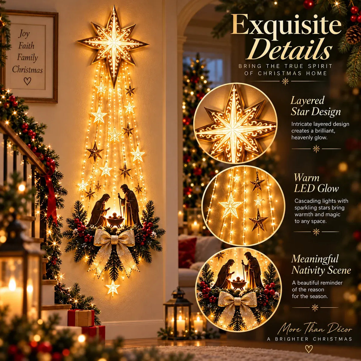 Follow the Star Home✝️ Lighted Nativity Christmas Wall Décor