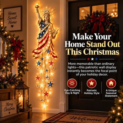 🇺🇸🗽 Liberty 250 Starfall™ | Glowing Patriotic Anniversary Wall Decor ✨