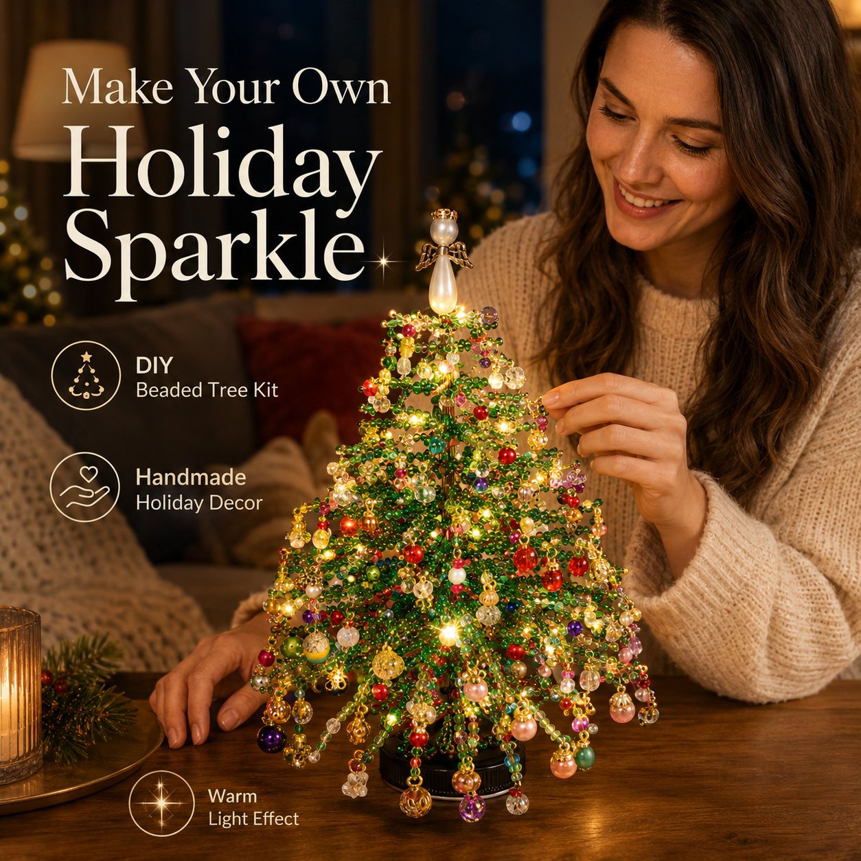🎄✨ Handcrafted Crystal Christmas Tree DIY Kit – Create Holiday Magic