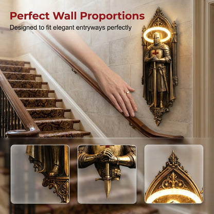 🛡️ Medieval Castle Knight Wall Sconce, Warm Glow Atmospheric Wall Lamp⚔️✨
