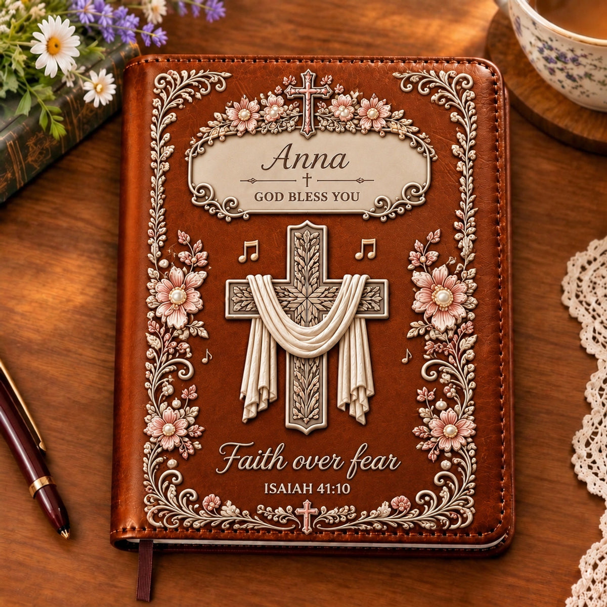 ✝️ Faith Over Fear Personalized Prayer Journal | Your Name, Your Faith, Your Story