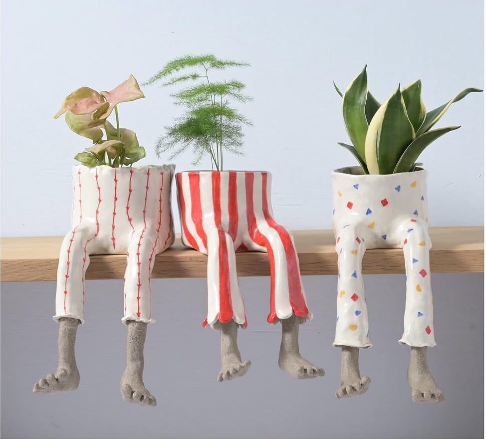 ✨ Cute Legged Human-Shaped Planter Pot Funny Resin Plant Pot