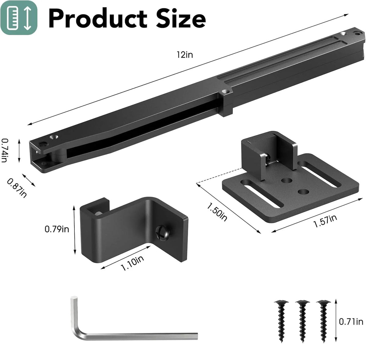 🚪 Barn Door Soft Close Kit – Hidden Damper for 88–132 lbs Flat Track Doors