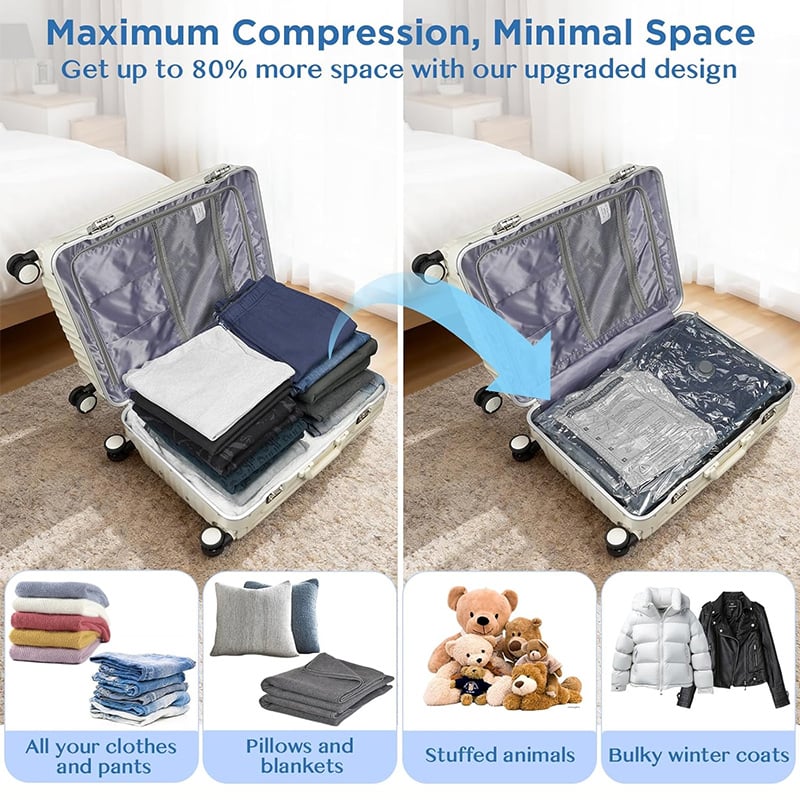 🎁Last day 49% OFF 🧳 Travel Space Saver Vacuum Bag Set with Cordless Pump