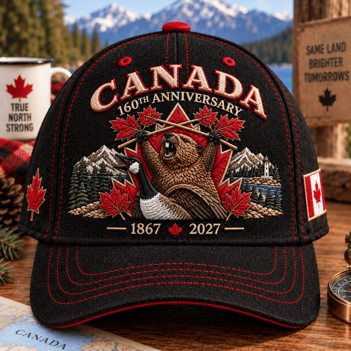 🔥 Last Day 50% OFF 🇨🇦 True North 160 | Canada Heritage Anniversary Cap 🍁