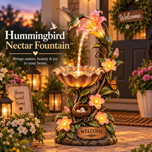 🐦🌙 Hummingbird Nectar Glow – Enchanted Garden Fountain Light