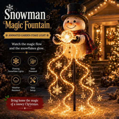 ❄️49% OFF🎄 Snowman Magic Fountain™-Flowing Snowflake LED Christmas Garden Light