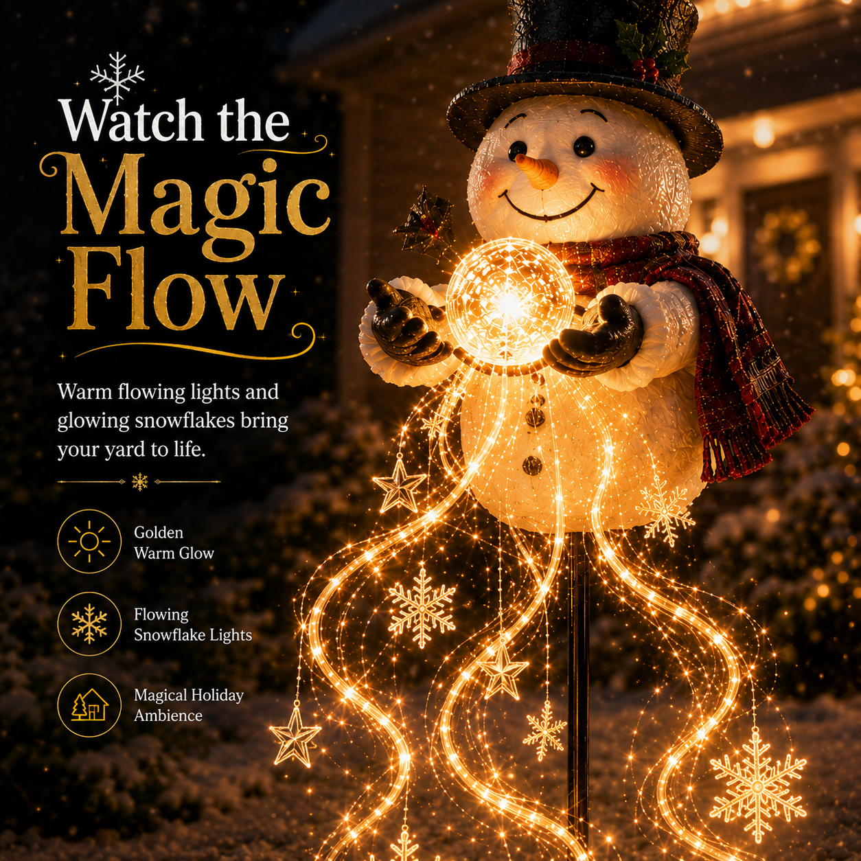 ❄️49% OFF🎄 Snowman Magic Fountain™-Flowing Snowflake LED Christmas Garden Light