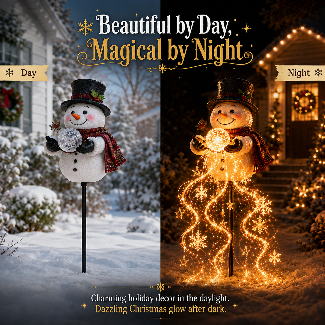 ❄️49% OFF🎄 Snowman Magic Fountain™-Flowing Snowflake LED Christmas Garden Light