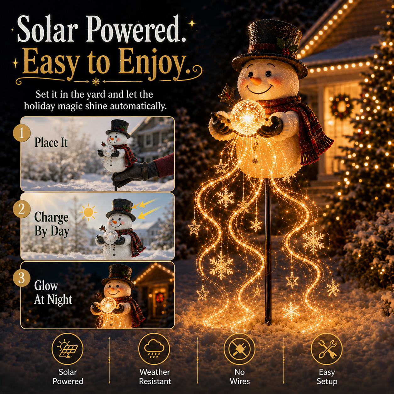 ❄️49% OFF🎄 Snowman Magic Fountain™-Flowing Snowflake LED Christmas Garden Light