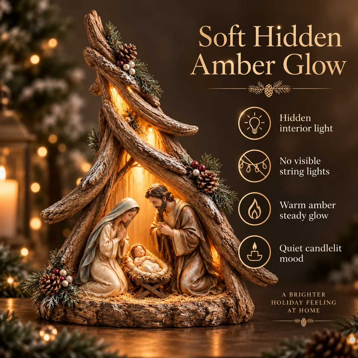 ✨ Holy Night Keepsake Trees™ | Lighted Nativity Christmas Decor