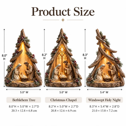 ✨ Holy Night Keepsake Trees™ | Lighted Nativity Christmas Decor