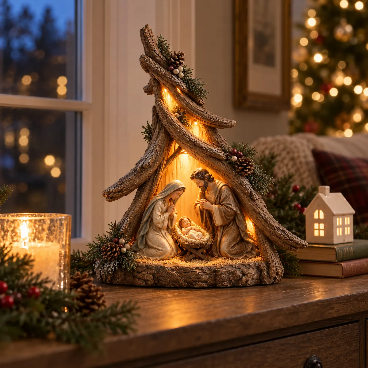 ✨ Holy Night Keepsake Trees™ | Lighted Nativity Christmas Decor