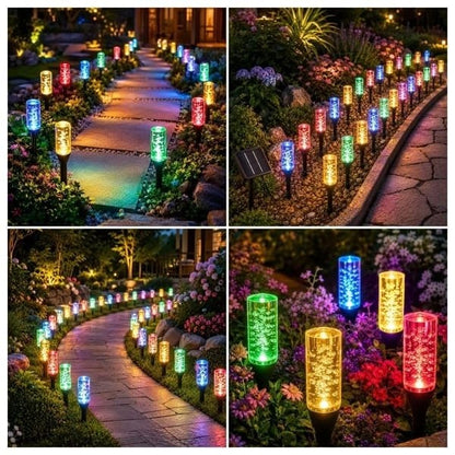 ✨💙 Solar Bubble Path Lights – 20-Light Blue Glow Border with 8 Modes