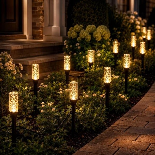 ✨💙 Solar Bubble Path Lights – 20-Light Blue Glow Border with 8 Modes