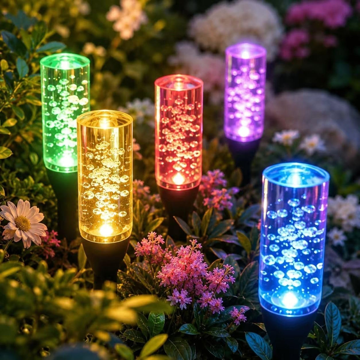 ✨💙 Solar Bubble Path Lights – 20-Light Blue Glow Border with 8 Modes