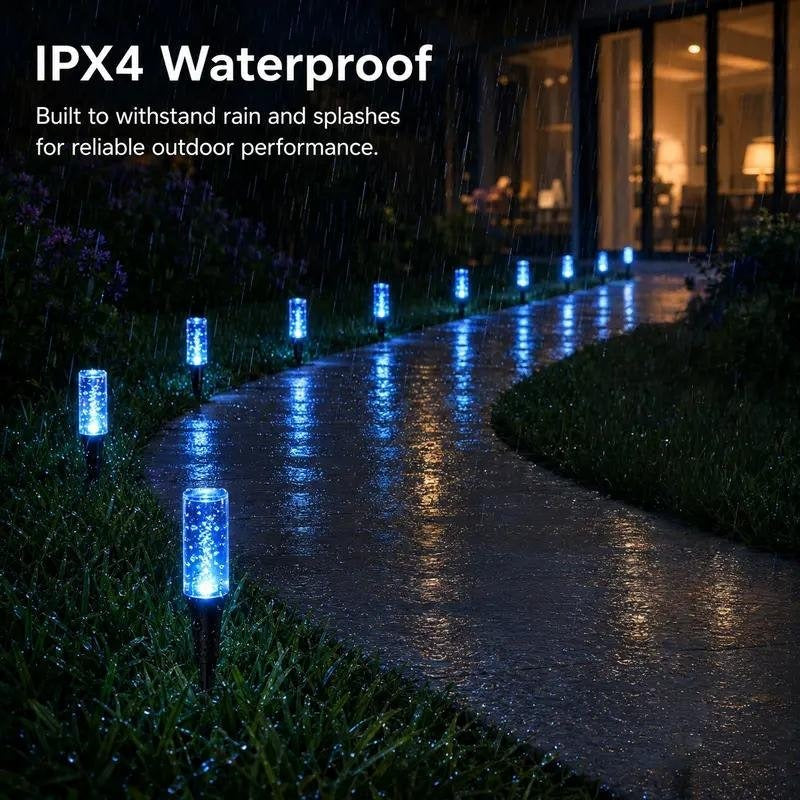 ✨💙 Solar Bubble Path Lights – 20-Light Blue Glow Border with 8 Modes
