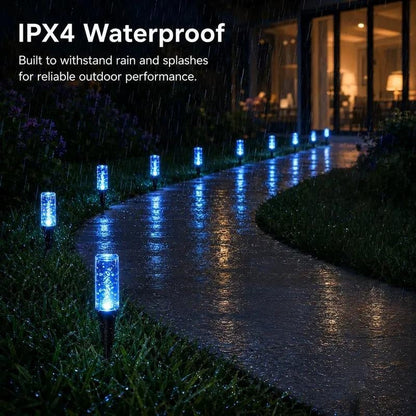 ✨💙 Solar Bubble Path Lights – 20-Light Blue Glow Border with 8 Modes