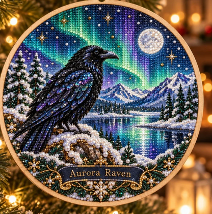 🌌 14-Day Aurora Diamond Painting Advent Calendar – DIY Wooden Christmas Ornament Kit