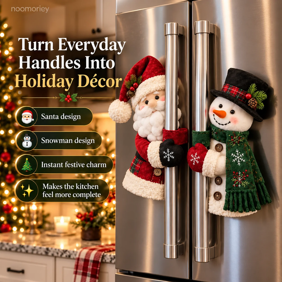 🎄 Christmas Handle Huggers – Festive Character Décor Set of 2