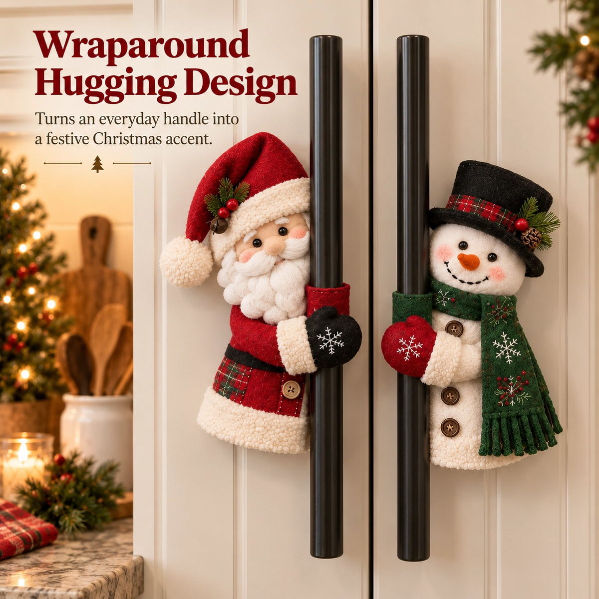 🎄 Christmas Handle Huggers – Festive Character Décor Set of 2