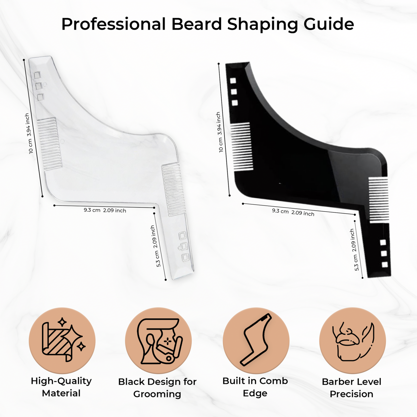 2 Pack Multi-Style Beard Shaping Template Tool