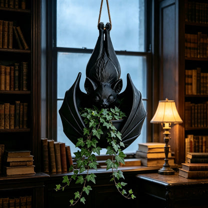 🌿🦇 Hanging Bat Planter Pot for Gothic Home & Garden Decor ✨