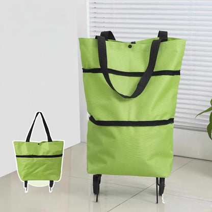 🛍️Large Capacity Foldable Rolling Grocery Shopping Tote Bag with Wheels