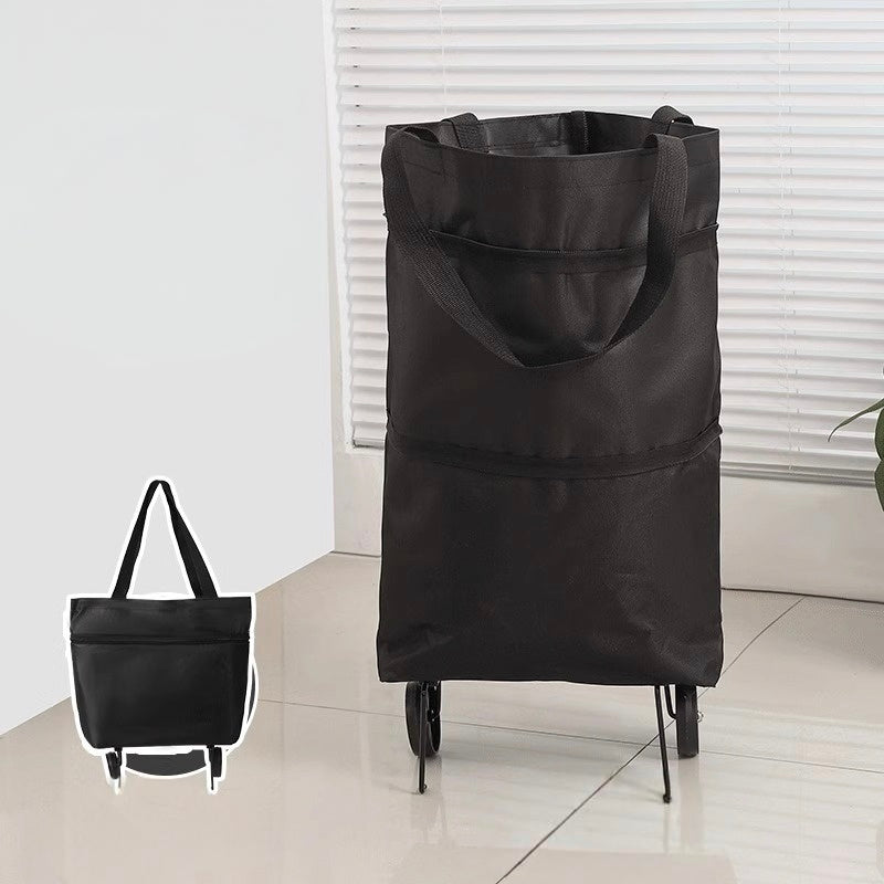 🛍️Large Capacity Foldable Rolling Grocery Shopping Tote Bag with Wheels