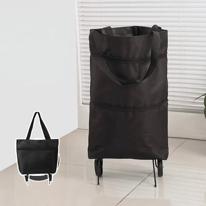 🛍️Large Capacity Foldable Rolling Grocery Shopping Tote Bag with Wheels