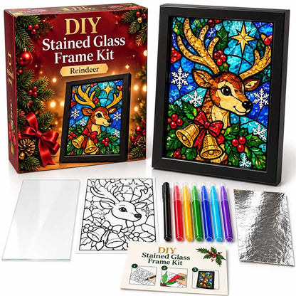 🎄✨ DIY Christmas Stained Glass Frame Kit – Create Your Own Holiday Window Art
