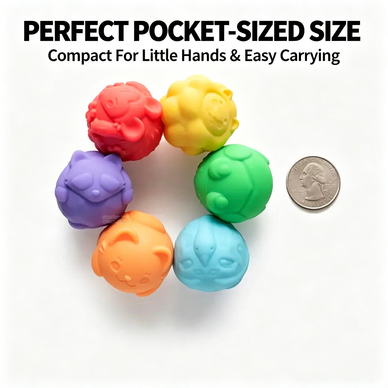 🐾 Cute Character Magnetic Silicone Balls Quiet Sensory Fidget 6‑Pack