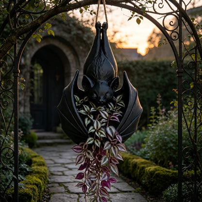 🌿🦇 Hanging Bat Planter Pot for Gothic Home & Garden Decor ✨