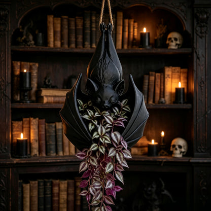 🌿🦇 Hanging Bat Planter Pot for Gothic Home & Garden Decor ✨