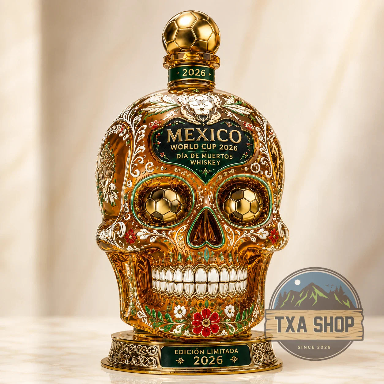 ⚽🇲🇽 Mexico 2026 Día de Muertos Collector's Whiskey Decanter 💀