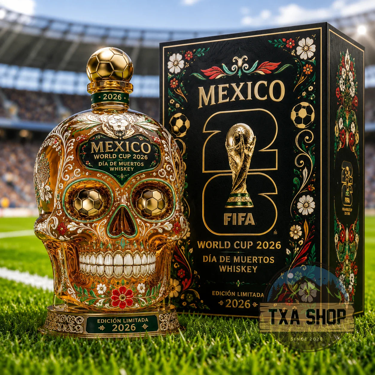 ⚽🇲🇽 Mexico 2026 Día de Muertos Collector's Whiskey Decanter 💀