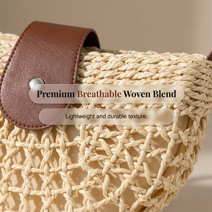 🌿 Boho Woven Half Moon Crossbody Bag for Women Summer Beach Purse