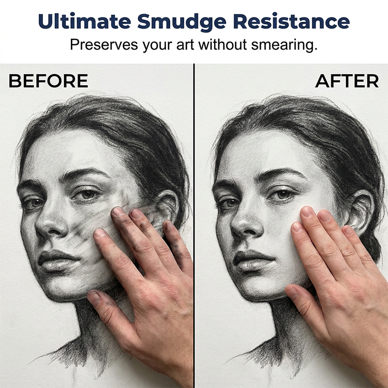 🥳50K+ SOLD!🎨Quick-Dry Artist Fixative Spray🖌️ Smudge-Proof Matte Finish