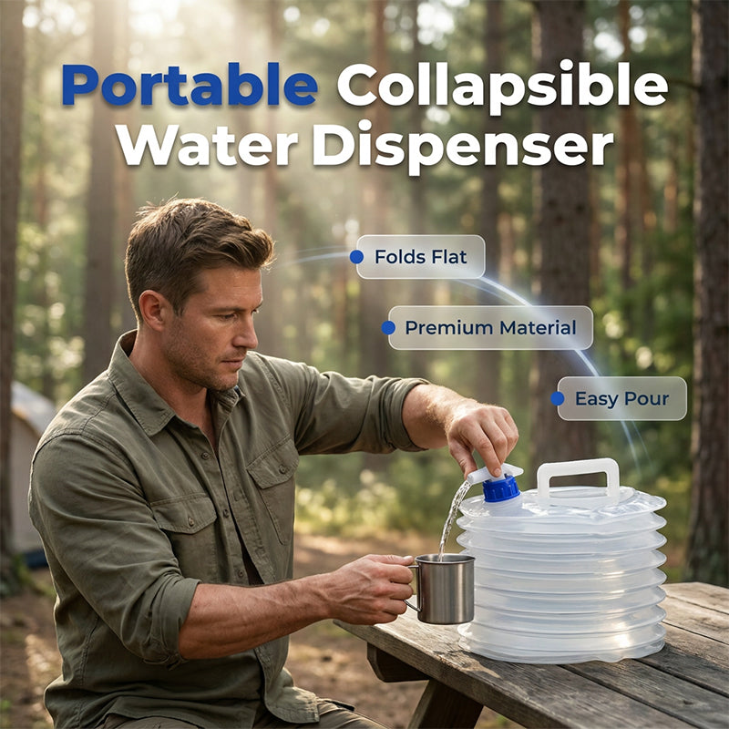 📢📢50% OFF !! ⏰Portable Collapsible Camping Water Container with Spigot