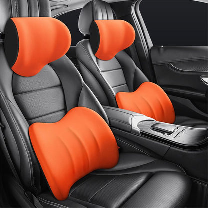 🚗Ergonomic Memory Foam Car Neck & Lumbar Support Cushion